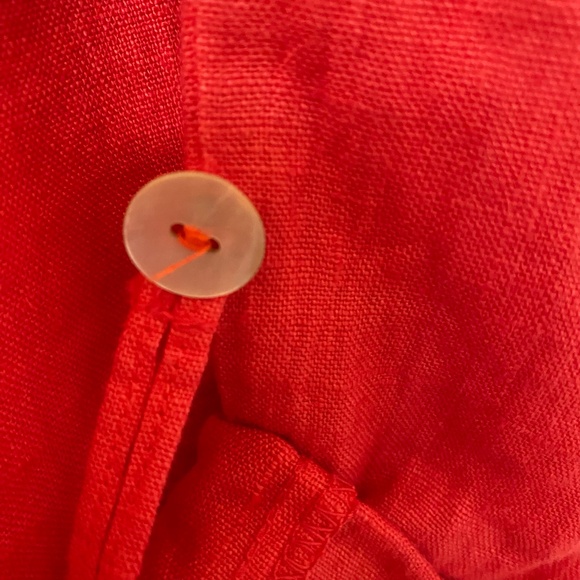 Willow Coral orange linen beach summer wide leg linen pants. boho lounge.Sz - Picture 5 of 13